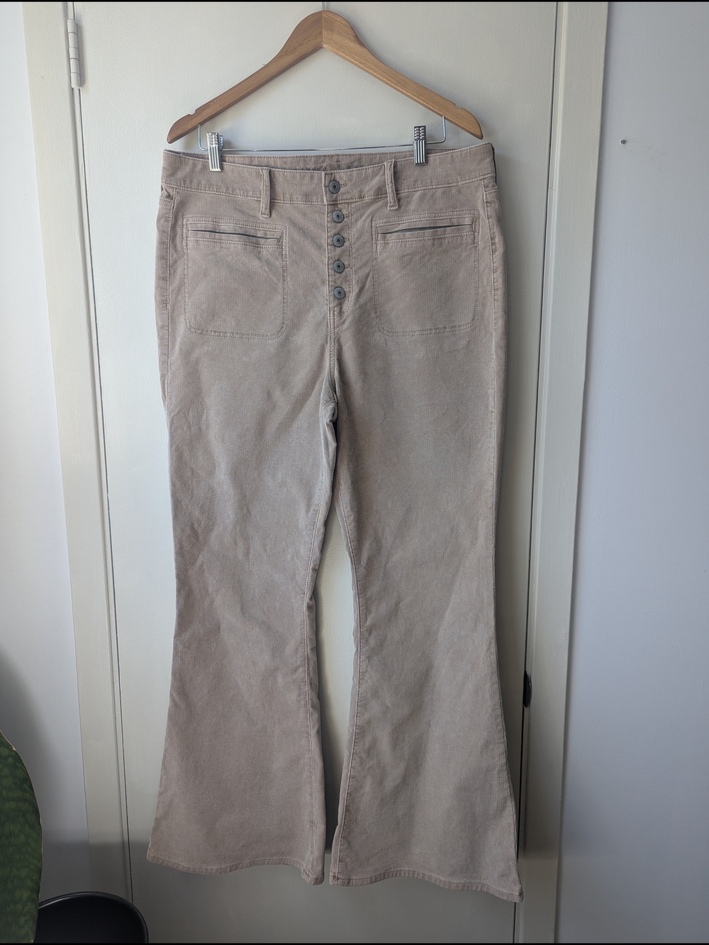 AEO Button-Front Flared Corduroy Pants